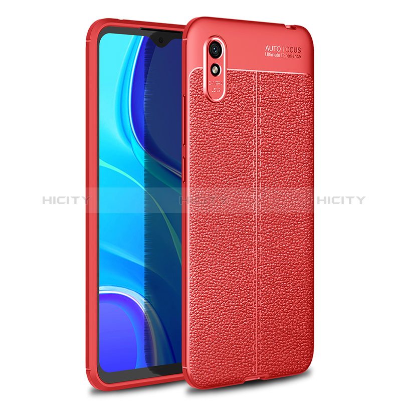 Xiaomi Redmi 9AT用シリコンケース ソフトタッチラバー レザー柄 カバー WL1 Xiaomi レッド