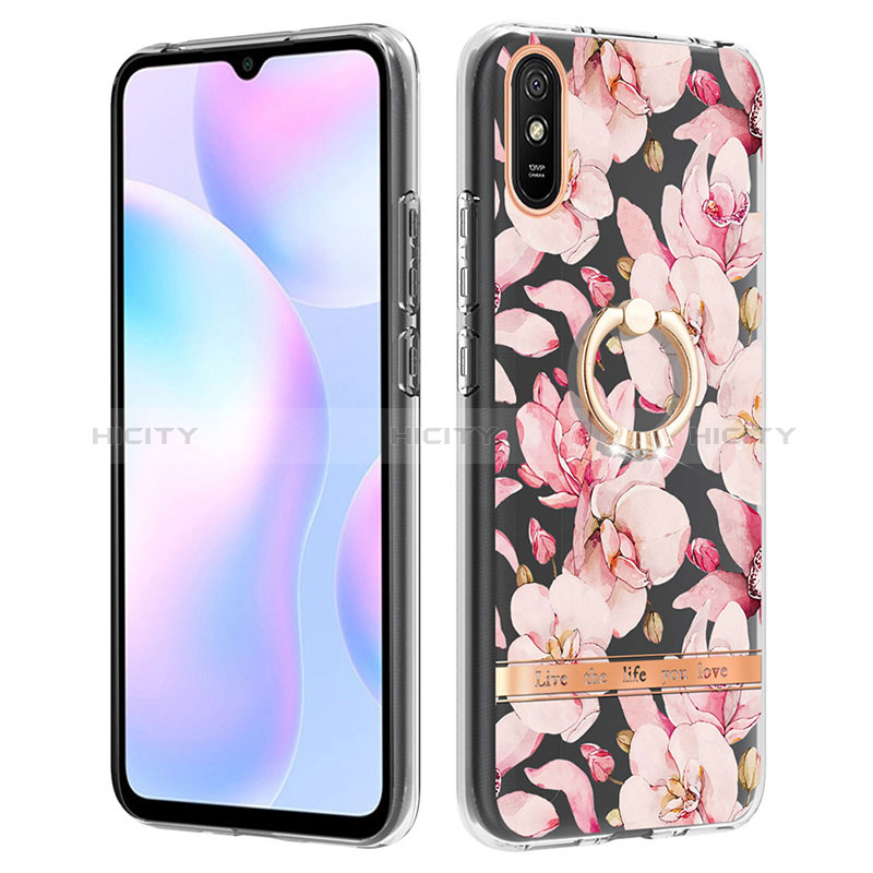 Xiaomi Redmi 9AT用シリコンケース ソフトタッチラバー バタフライ パターン カバー アンド指輪 Y06B Xiaomi 