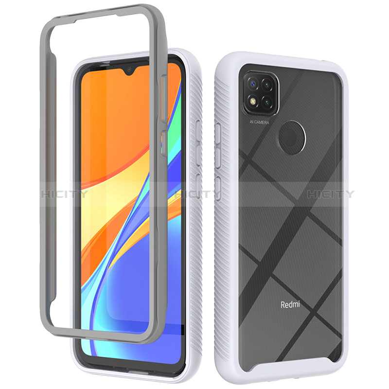 Xiaomi Redmi 9C用360度 フルカバー ハイブリットバンパーケース クリア透明 プラスチック カバー ZJ4 Xiaomi ホワイト