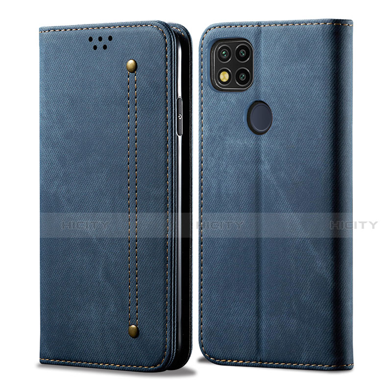 Xiaomi Redmi 9C NFC用手帳型 布 スタンド Xiaomi ネイビー