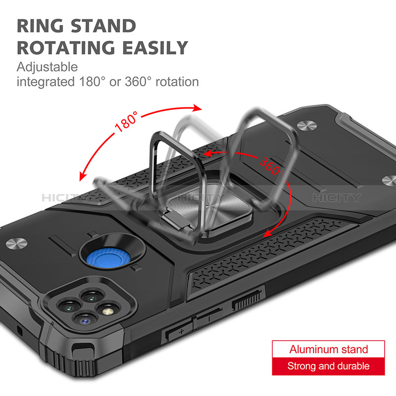 Xiaomi Redmi 9C NFC用ハイブリットバンパーケース プラスチック アンド指輪 マグネット式 MQ1 Xiaomi 