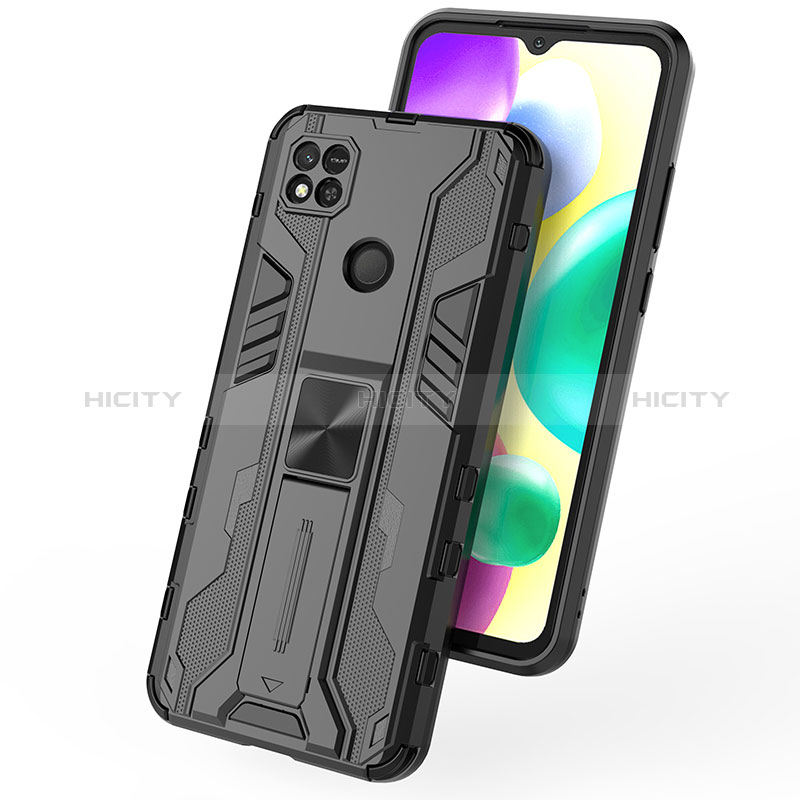 Xiaomi Redmi 9C NFC用ハイブリットバンパーケース スタンド プラスチック 兼シリコーン カバー マグネット式 KC1 Xiaomi 