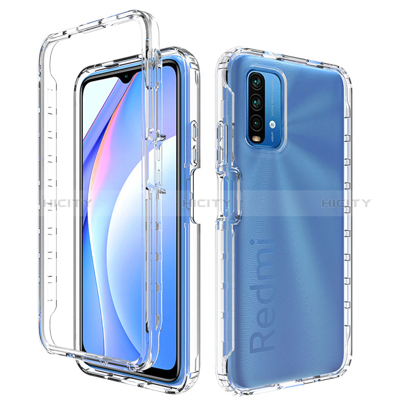 Xiaomi Redmi 9T 4G用前面と背面 360度 フルカバー 極薄ソフトケース シリコンケース 耐衝撃 全面保護 バンパー 透明 Xiaomi クリア