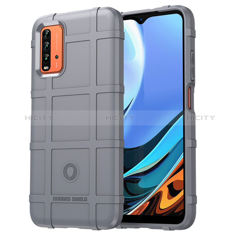 Xiaomi Redmi 9T 4G用360度 フルカバー極薄ソフトケース シリコンケース 耐衝撃 全面保護 バンパー J01S Xiaomi グレー