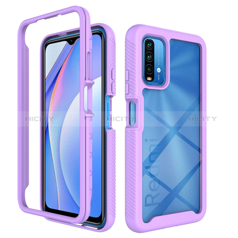 Xiaomi Redmi 9T 4G用360度 フルカバー ハイブリットバンパーケース クリア透明 プラスチック カバー ZJ4 Xiaomi ラベンダー