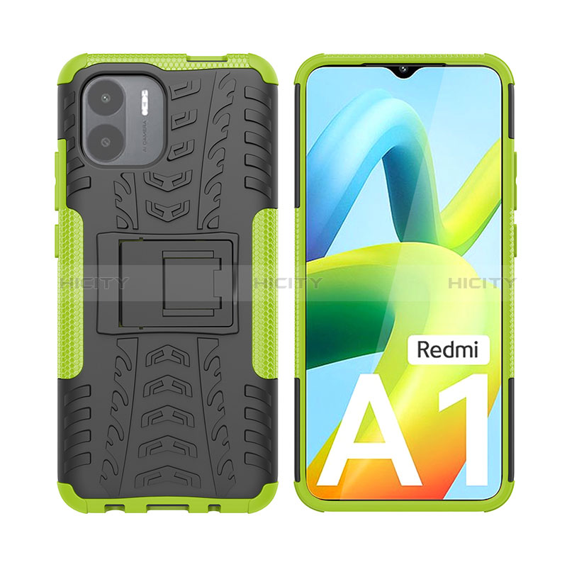 Xiaomi Redmi A2用ハイブリットバンパーケース スタンド プラスチック 兼シリコーン カバー JX2 Xiaomi グリーン