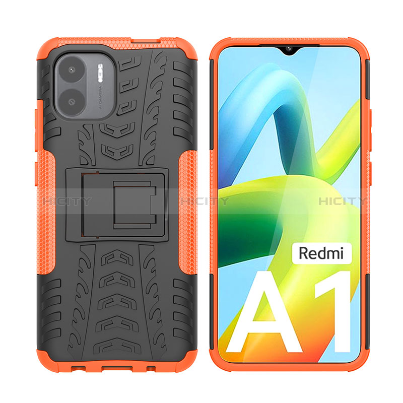 Xiaomi Redmi A2 Plus用ハイブリットバンパーケース スタンド プラスチック 兼シリコーン カバー JX2 Xiaomi オレンジ