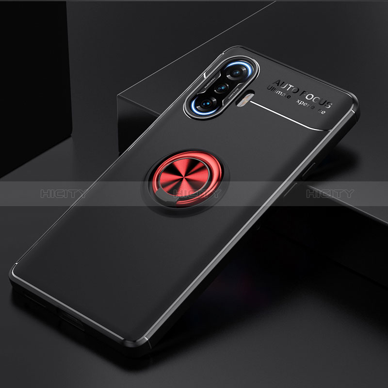 Xiaomi Redmi K40 Gaming 5G用極薄ソフトケース シリコンケース 耐衝撃 全面保護 アンド指輪 マグネット式 バンパー SD2 Xiaomi レッド・ブラック