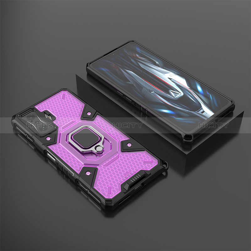 Xiaomi Redmi K50 Gaming AMG F1 5G用ハイブリットバンパーケース プラスチック アンド指輪 マグネット式 KC3 Xiaomi パープル