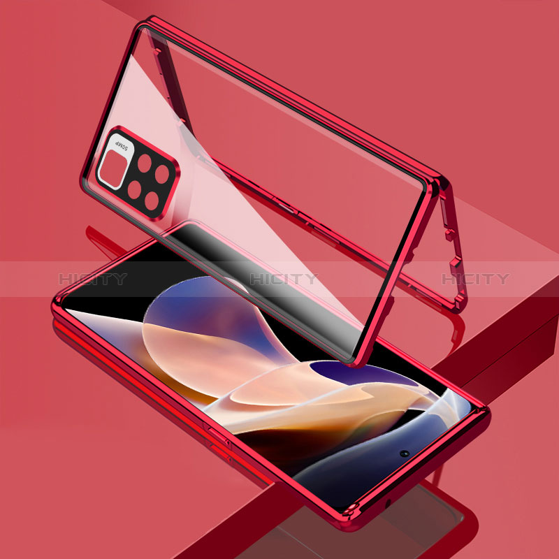 Xiaomi Redmi Note 11 Pro+ Plus 5G用ケース 高級感 手触り良い アルミメタル 製の金属製 360度 フルカバーバンパー 鏡面 カバー Xiaomi 