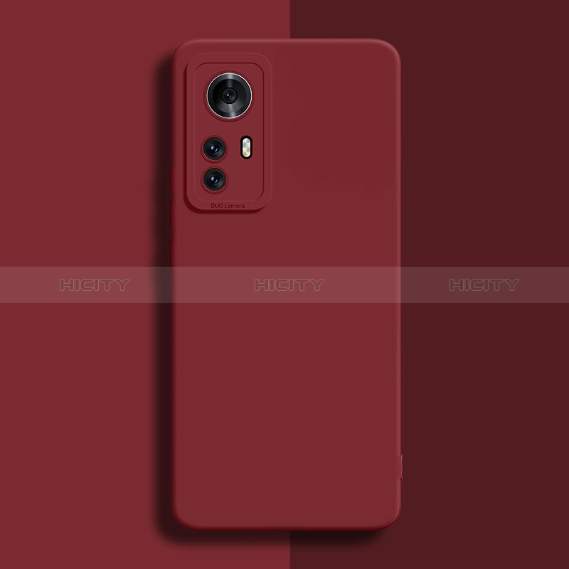 Xiaomi Redmi Note 12S用360度 フルカバー極薄ソフトケース シリコンケース 耐衝撃 全面保護 バンパー Xiaomi ワインレッド