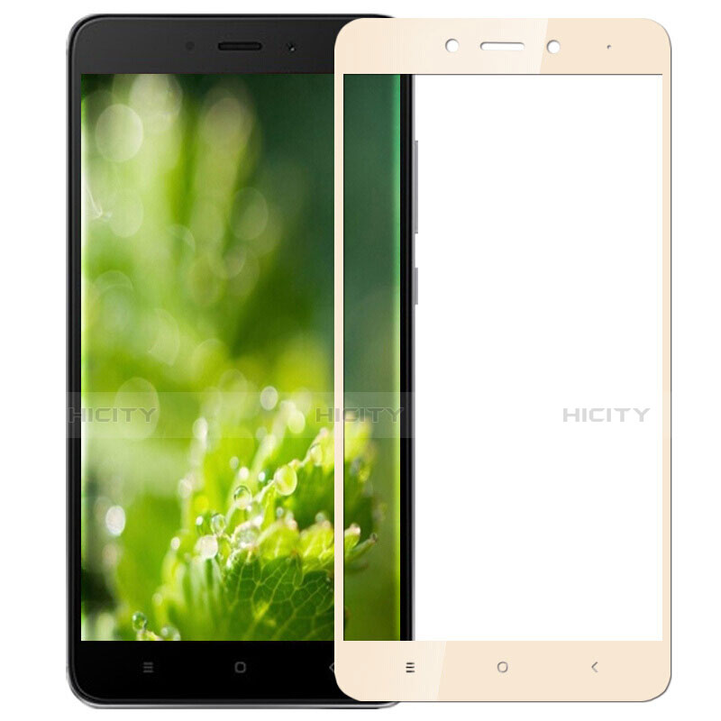 Xiaomi Redmi Note 4 Standard Edition用強化ガラス フル液晶保護フィルム F03 Xiaomi ゴールド