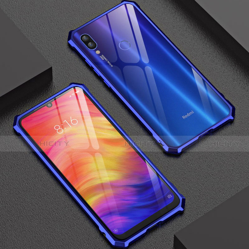 Xiaomi Redmi Note 7用ケース 高級感 手触り良い アルミメタル 製の金属製 360度 フルカバーバンパー 鏡面 カバー M03 Xiaomi 