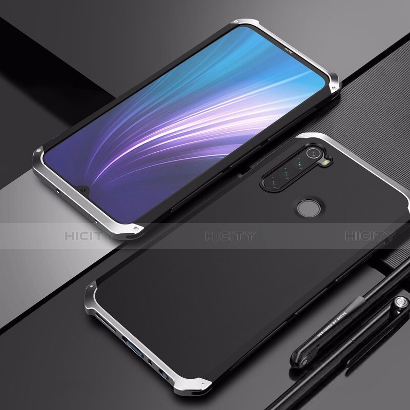 Xiaomi Redmi Note 8 (2021)用ケース 高級感 手触り良い アルミメタル 製の金属製 カバー Xiaomi シルバー・ブラック