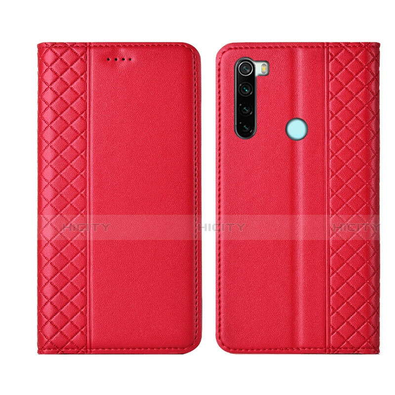 Xiaomi Redmi Note 8 (2021)用手帳型 レザーケース スタンド カバー T16 Xiaomi レッド