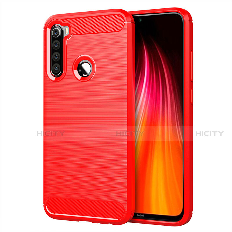 Xiaomi Redmi Note 8 (2021)用シリコンケース ソフトタッチラバー ライン カバー C01 Xiaomi レッド