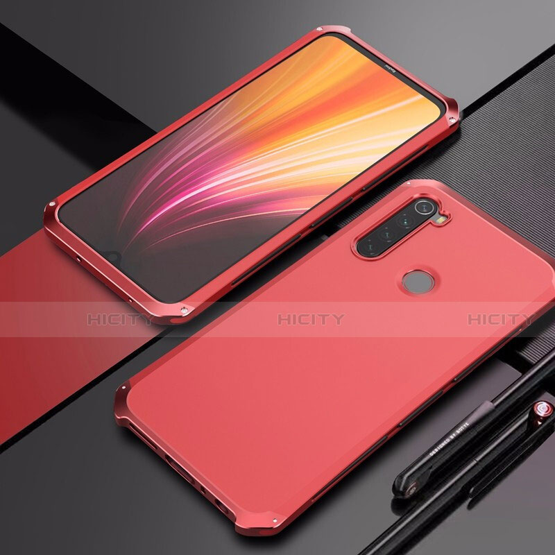 Xiaomi Redmi Note 8用ケース 高級感 手触り良い アルミメタル 製の金属製 カバー Xiaomi レッド