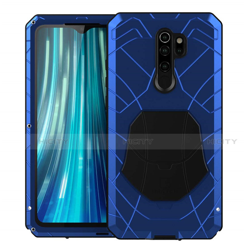 Xiaomi Redmi Note 8 Pro用ハイブリットバンパーケース プラスチック 兼シリコーン カバー 前面と背面 360度 フル R02 Xiaomi ネイビー