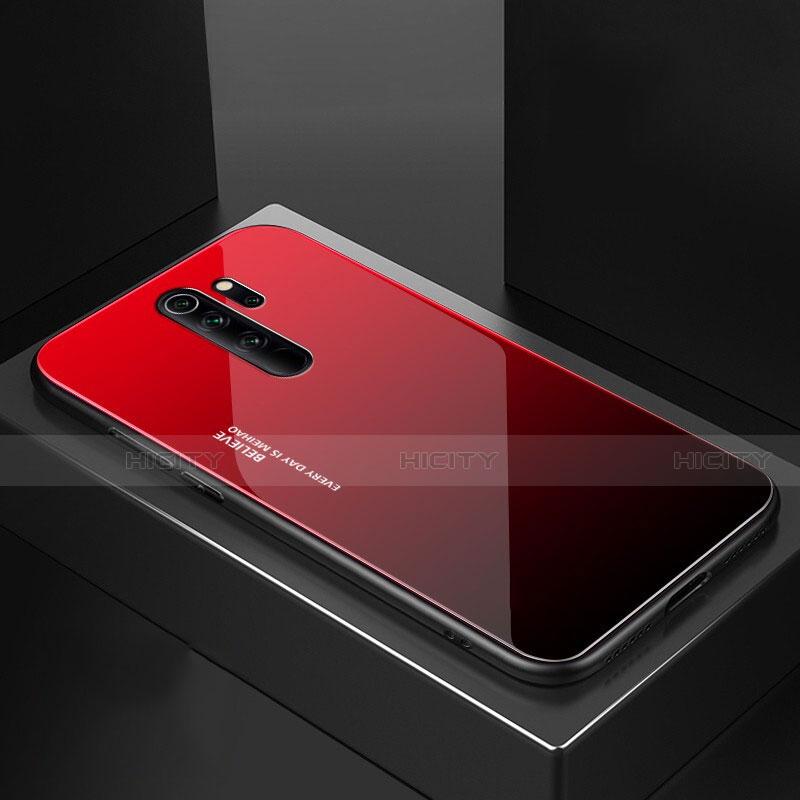 Xiaomi Redmi Note 8 Pro用ハイブリットバンパーケース プラスチック 鏡面 カバー M02 Xiaomi レッド