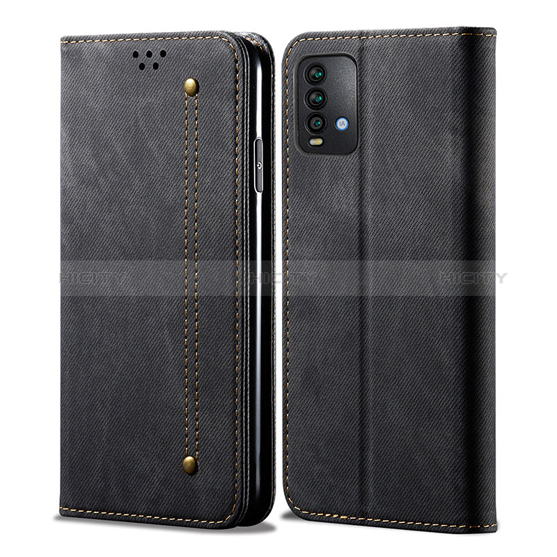 Xiaomi Redmi Note 9 4G用手帳型 布 スタンド Xiaomi ブラック