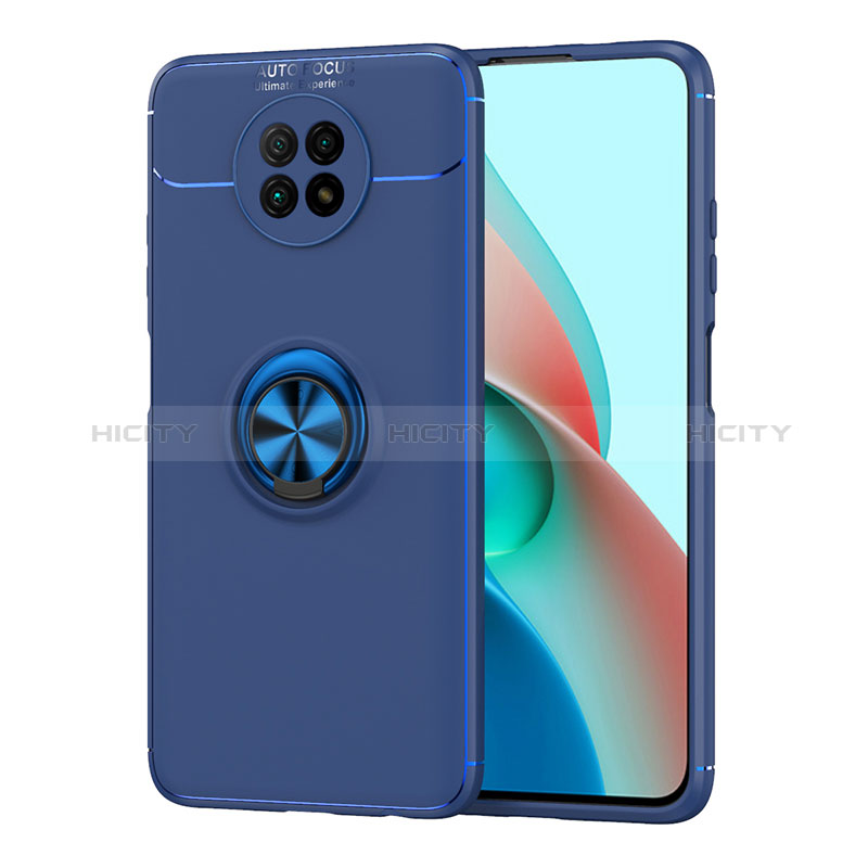 Xiaomi Redmi Note 9 5G用極薄ソフトケース シリコンケース 耐衝撃 全面保護 アンド指輪 マグネット式 バンパー SD1 Xiaomi ネイビー