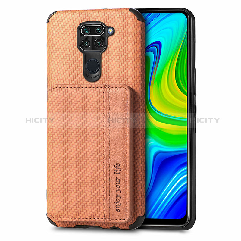 Xiaomi Redmi Note 9用極薄ソフトケース シリコンケース 耐衝撃 全面保護 マグネット式 バンパー S01D Xiaomi ブラウン