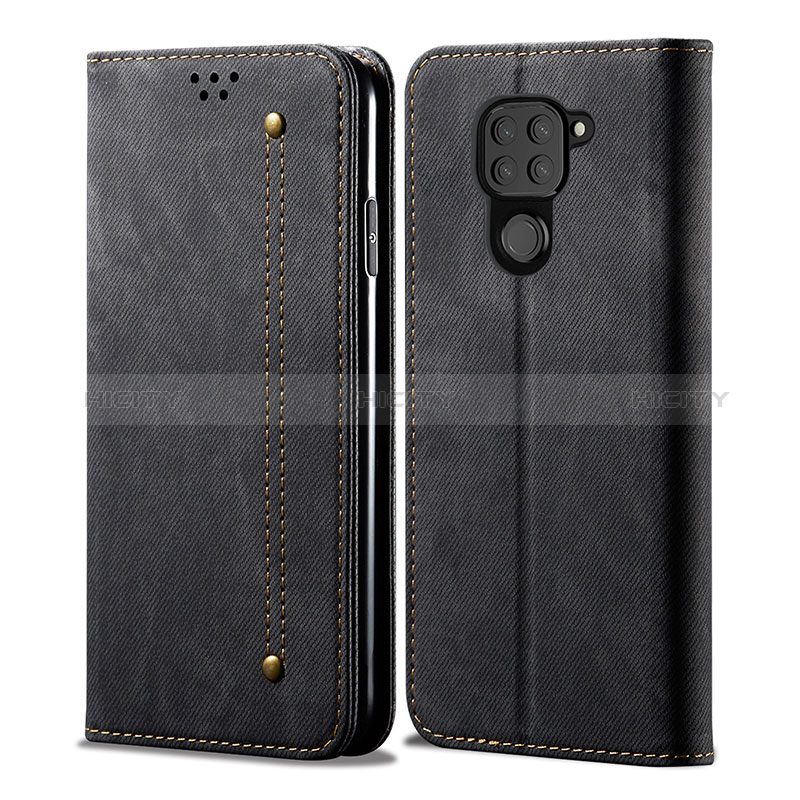 Xiaomi Redmi Note 9用手帳型 布 スタンド B01S Xiaomi ブラック