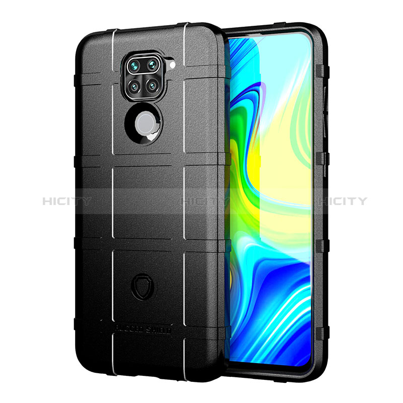 Xiaomi Redmi Note 9用360度 フルカバー極薄ソフトケース シリコンケース 耐衝撃 全面保護 バンパー J01S Xiaomi ブラック