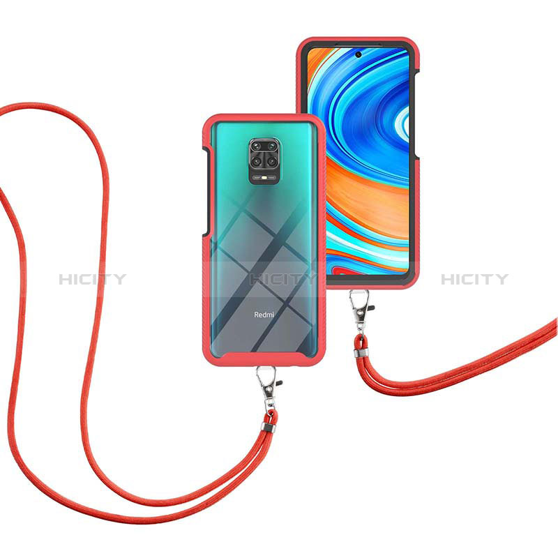 Xiaomi Redmi Note 9 Pro用ハイブリットバンパーケース プラスチック 兼シリコーン カバー 前面と背面 360度 フル 携帯ストラップ Xiaomi 