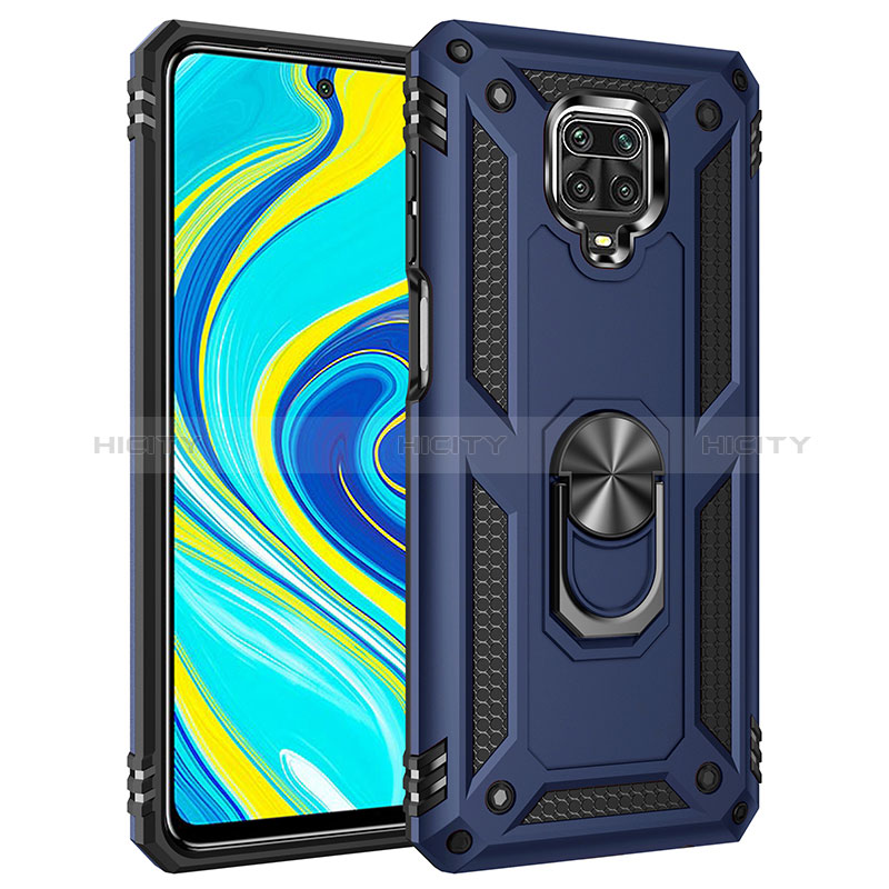 Xiaomi Redmi Note 9 Pro Max用ハイブリットバンパーケース プラスチック アンド指輪 マグネット式 MQ3 Xiaomi ネイビー